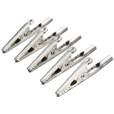 10Pcs 52mm length Silver Iron Alligator Crocodile Test Clips