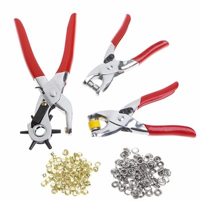 128Pcs Hole Punch Repair Tool Eyelets Grommets + Pliers Kit