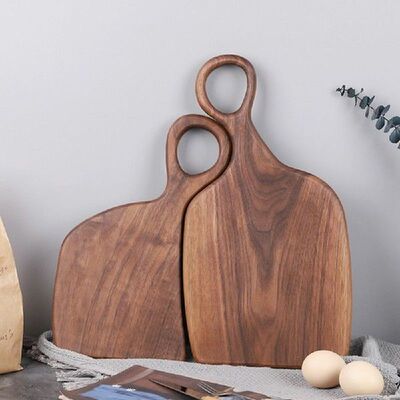 Kitchen Wooden Chopping Board Hangable Creative Black