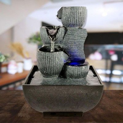Water Fountain With LED Lights Desktop Fountain Home Decor