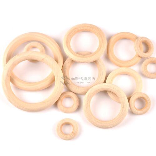 Natural Wood Circle DIY Crafts Embellisht  Wooden Ring Child