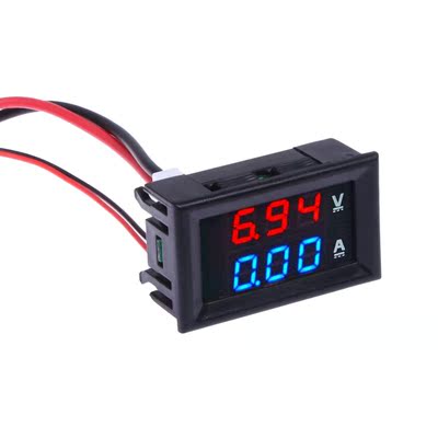 Voltmeter Ammeter DC 7-100V 10A Red Blue LED Amp Panel Guage