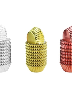 Hot 600 PCS Foil Cupcake Liners Greaseproof Metallic