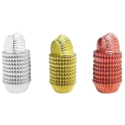 Hot 600 PCS Foil Cupcake Liners Greaseproof Metallic