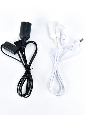 1.8m Power Cord Cable E27 Lamp Bases Round Plug With Switch