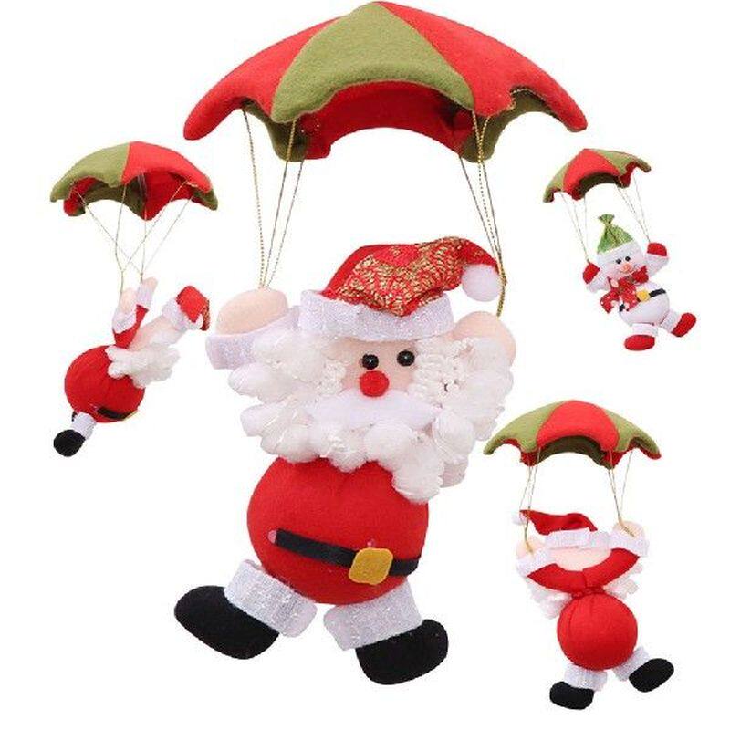 funny christmas ornament skydiving santa claus doll home