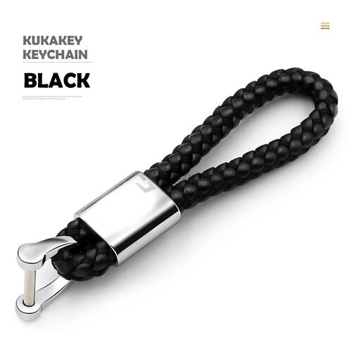 Leather Hand Woven Keychain Metal key  Chains Customize Pers