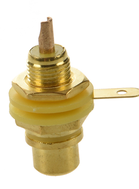 2 Pcs Gold Tone Alloy Female Socket Soldering RCA Audio Conn