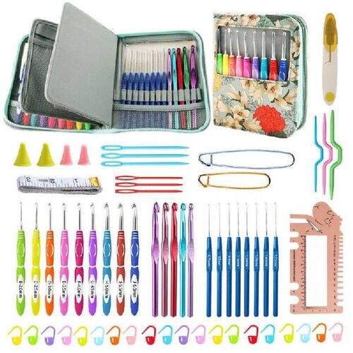 Crochet Hooks Set Ergonomic Grip Colorful Soft Handles