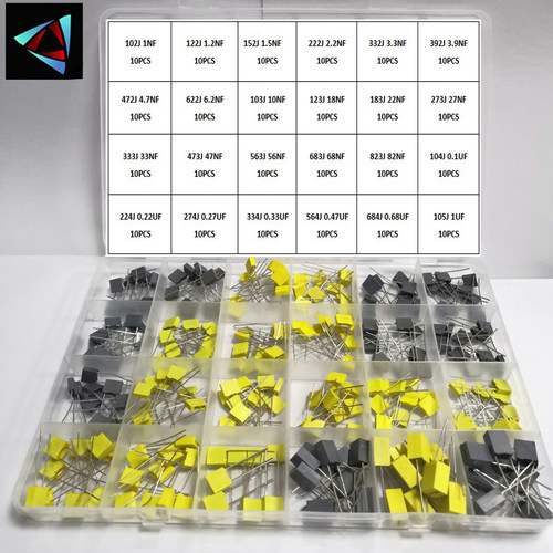 240Pcs Correction Capacitor Assorted Kit 24Values x 10Pcs 63