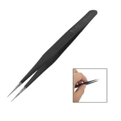 10x 11cm Silver Tone Black Hand Tool Pincers Straight ESD Tw
