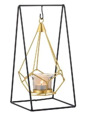 Geometric Light Candle Holder With Votive Glass And Display