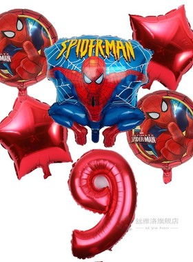 6pcs/lot Spiderman oon 32inch Number Spiderman Party Inflata