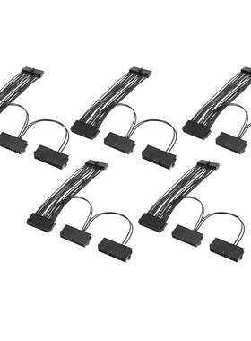 24Pin Dual PSU Power Supply Cable Extension Cable Synchroniz