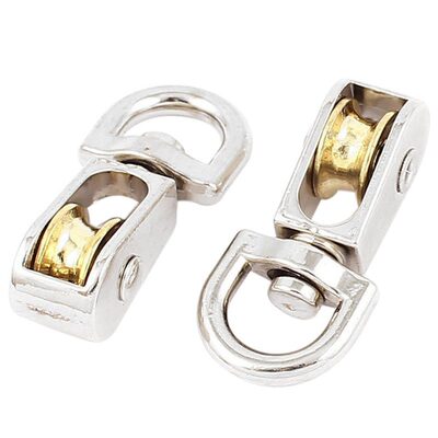 2-Piece 12mm Diameter Single Sheave Fixed Eye Rope Pulley -