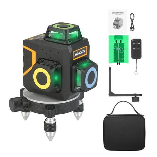 Green Laser Beam Level Meter 3 x 360° Laser Level