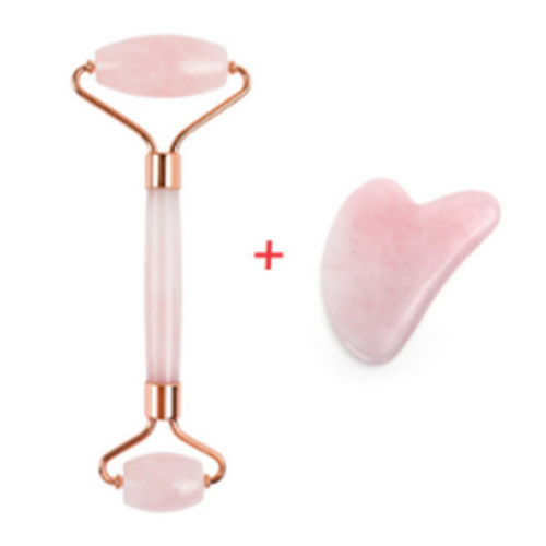 Quartz Jade Roller Heart Guasha Scraping Board Slimming Face