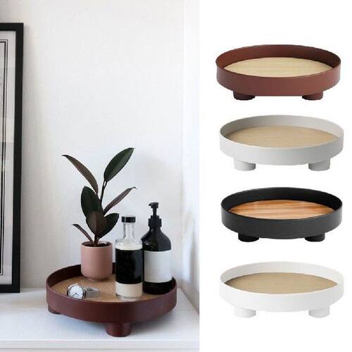 Nordic Decorative Round Storage Tray Organizer Kitchen