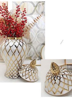 Modern Ceramic Ginger Jar Vase Storage Jar Decorative