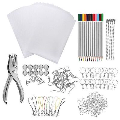 145/198PCS Shrinky Art Paper Heat Shrink Sheet Plastic Kit