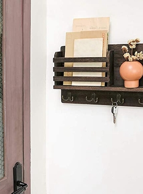 Hot Wall Mounted Mail Holder Wooden Mail Sorter Organizer