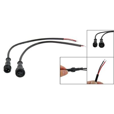 Male Female Plug 2 Pin LED Connector Cable Black