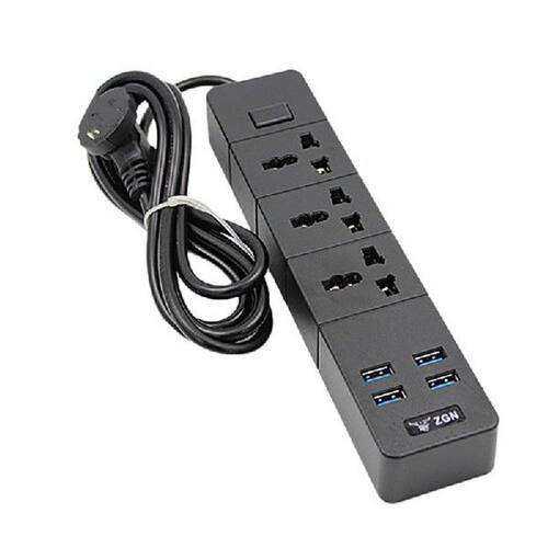 Power Strip Surge Protector With 4 USB And 3 Outlets Ports