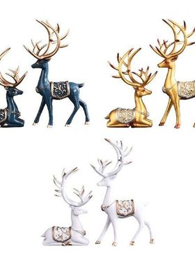 Reindeer Statue Collectable Deer Figurine for Cabinet