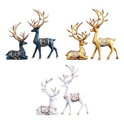 Reindeer Statue Collectable Deer Figurine for Cabinet
