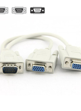 1 To 2 VGA SVGA Monitor Y Splitter Computer Cable Lead 15 Pi
