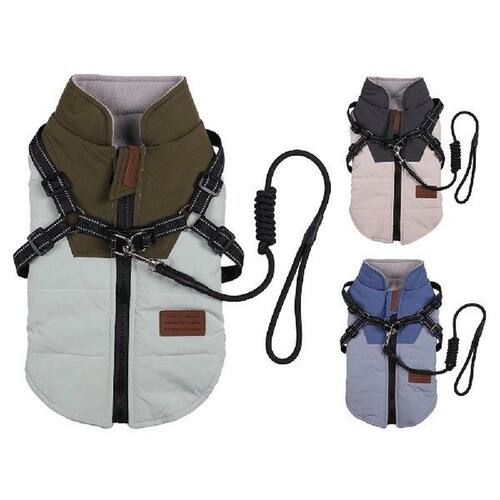 Winter Warm Dog Clothes Pet Vest Coat With Harness And