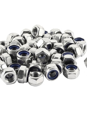 50 Pcs 304HC A2 70 Hex Nylock Lock Nut M8 8mm
