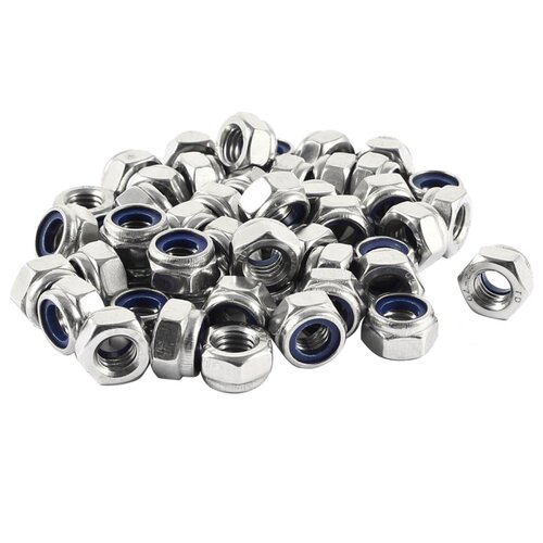 50 Pcs 304HC A2 70 Hex Nylock Lock Nut M8 8mm