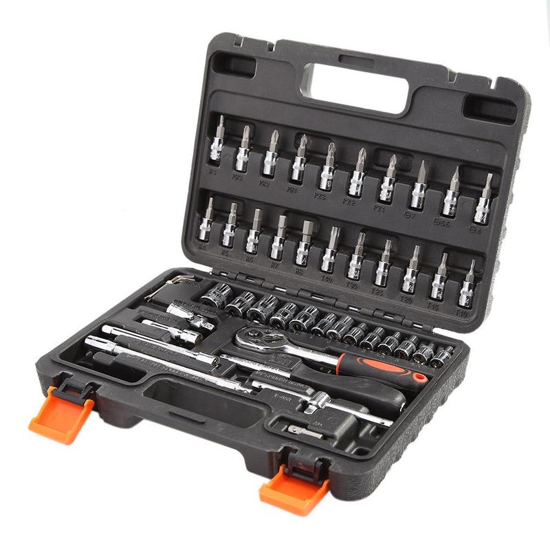 Car Repair Tool 46pcs 1/4-Inch Socket Set Car Repair Tool Ra