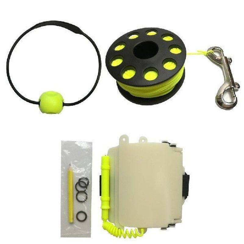 scuba diving wreck finger reel spool cylinder tank banger