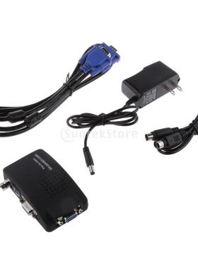 S-Video Converter BNC AV to VGA Cable Box for PC Mac US Plug
