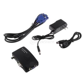 S-Video Converter BNC AV to VGA Cable Box for PC Mac US Plug