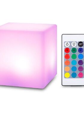2019 USB Rechargeable LED Cube Shape Night Light With Remote