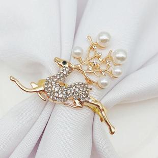 Buckle Napkin Ring Restaurant Holder Christmas 6Pcs Deer