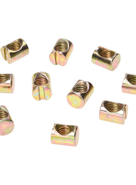 10 pcs M8 Barrel Bolts Cross Dowel Slotted Nut for Beds Crib