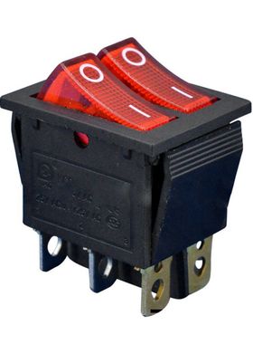 6 foot double red illuminated rocker switch KCD8-212N KCD2 1
