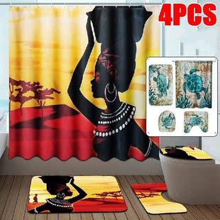 NEW Waterproof Shower Curtain Sea Turtle/African Girl Print