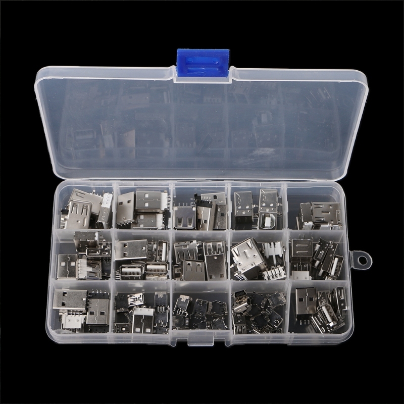 82 Pcs 14 Styles USB Male Female Mini SMD Socket Connector F