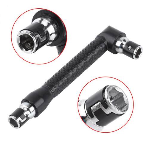 Two Way L-Shape 1/4 Inch Hex Socket Wrench Head For Bits Ant