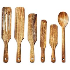 Hot-Natural Teak Wooden Kitchen Utensils Set Wooden Spoons
