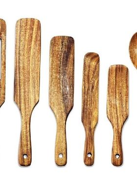 Hot-Natural Teak Wooden Kitchen Utensils Set Wooden Spoons