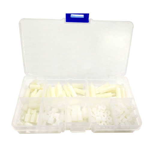 180PCS M3 Nylon White Hex M-F Spacers/ Screws/ Nuts Assorted
