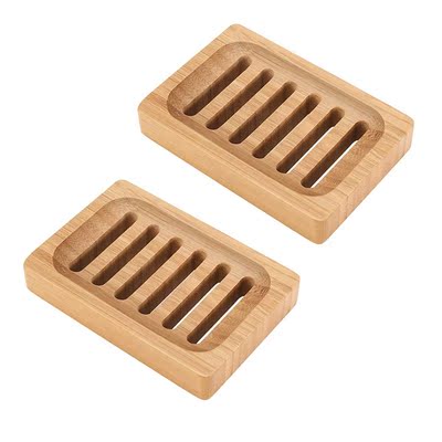 Hot Bamboo Soap Dish 2 Pack Rustic Bar Soap Holder for
