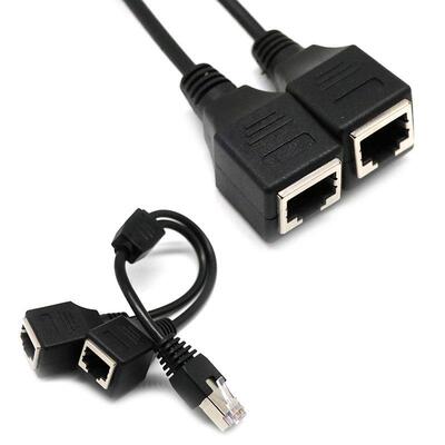 RJ45 Male To Female LAN 0.3M Splitter Extension Cable Networ