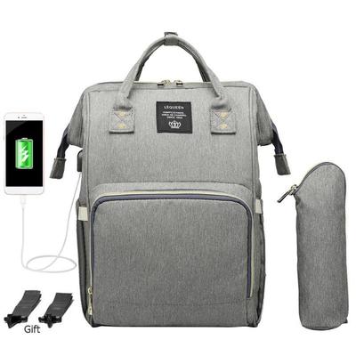 Mummy Maternity Waterproof Diaper Bag USB Charging Large Cap